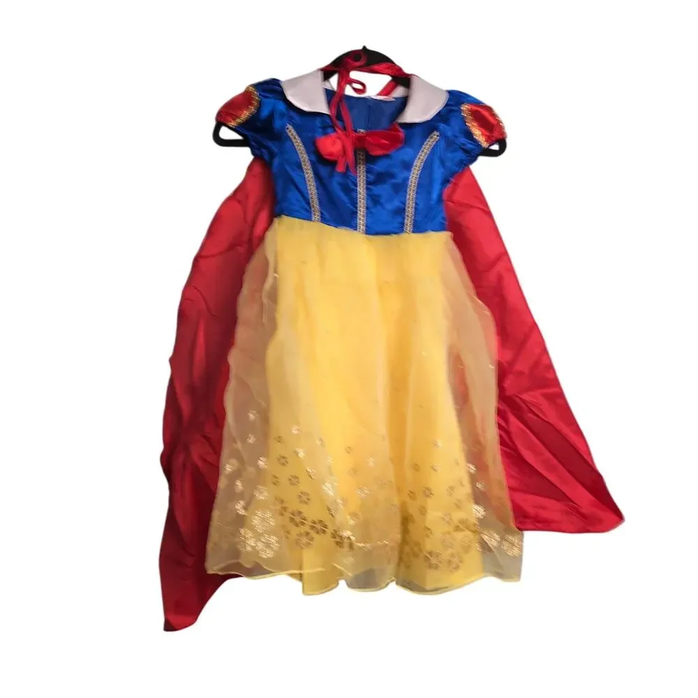 Snow White Costume Halloween Dress Up Cosplay Wand Earrings Ring Crown